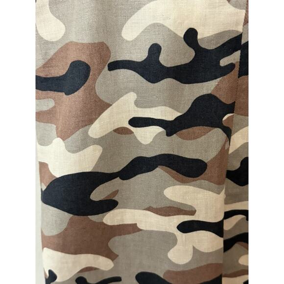 Zara Women’s Size XS Camo Print Linen Blend Dress Sundress Vacation Travel Light - Picture 3 of 7